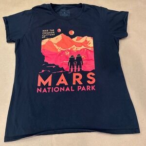 Snorg Tees Mars Black National Park T Shirt Womens Large